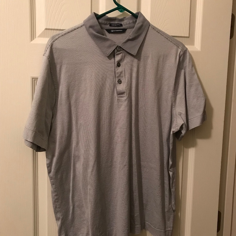 Gray white golf shirt